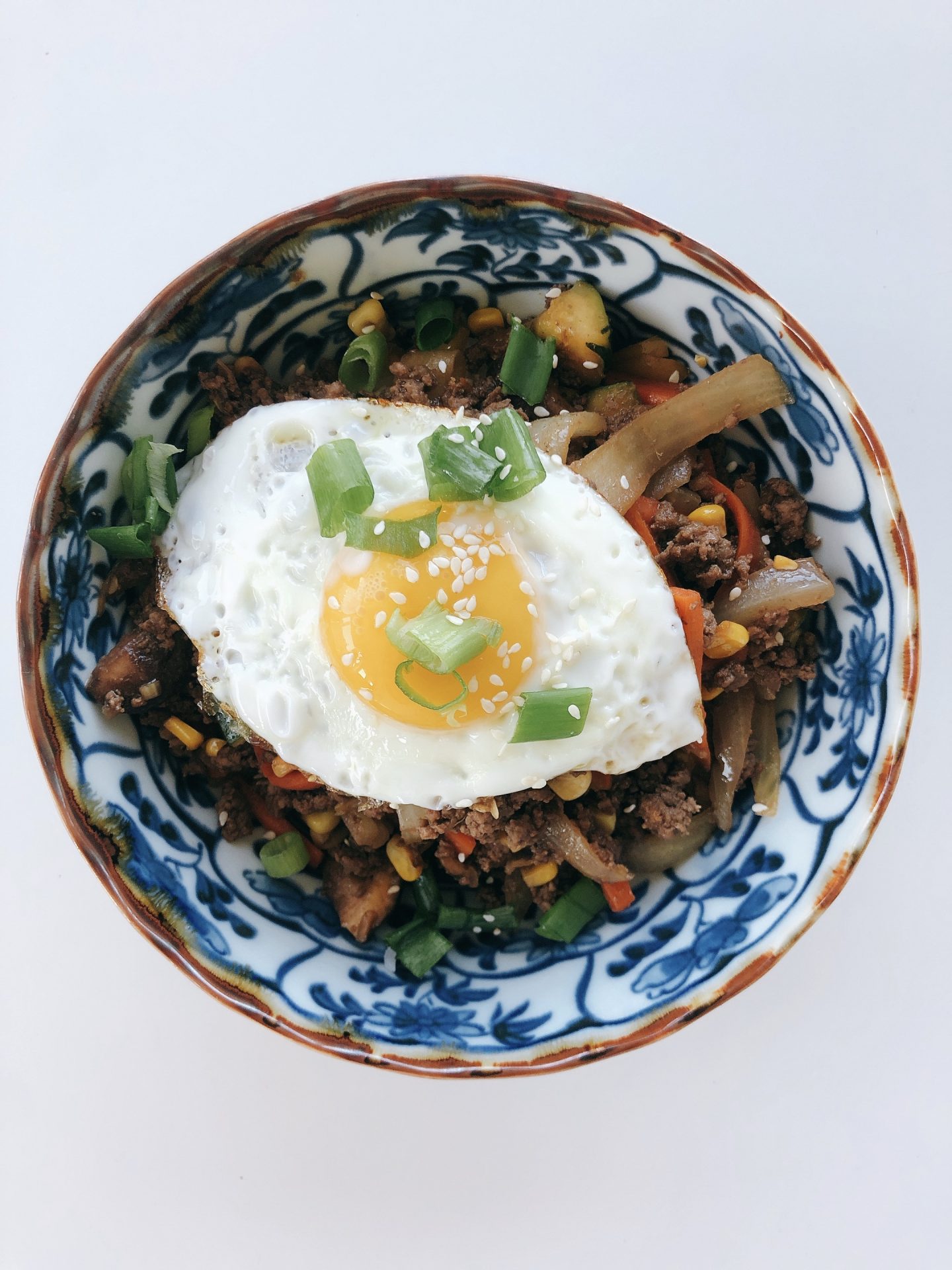 Asian Minced Beef and Vegetable Rice Bowl