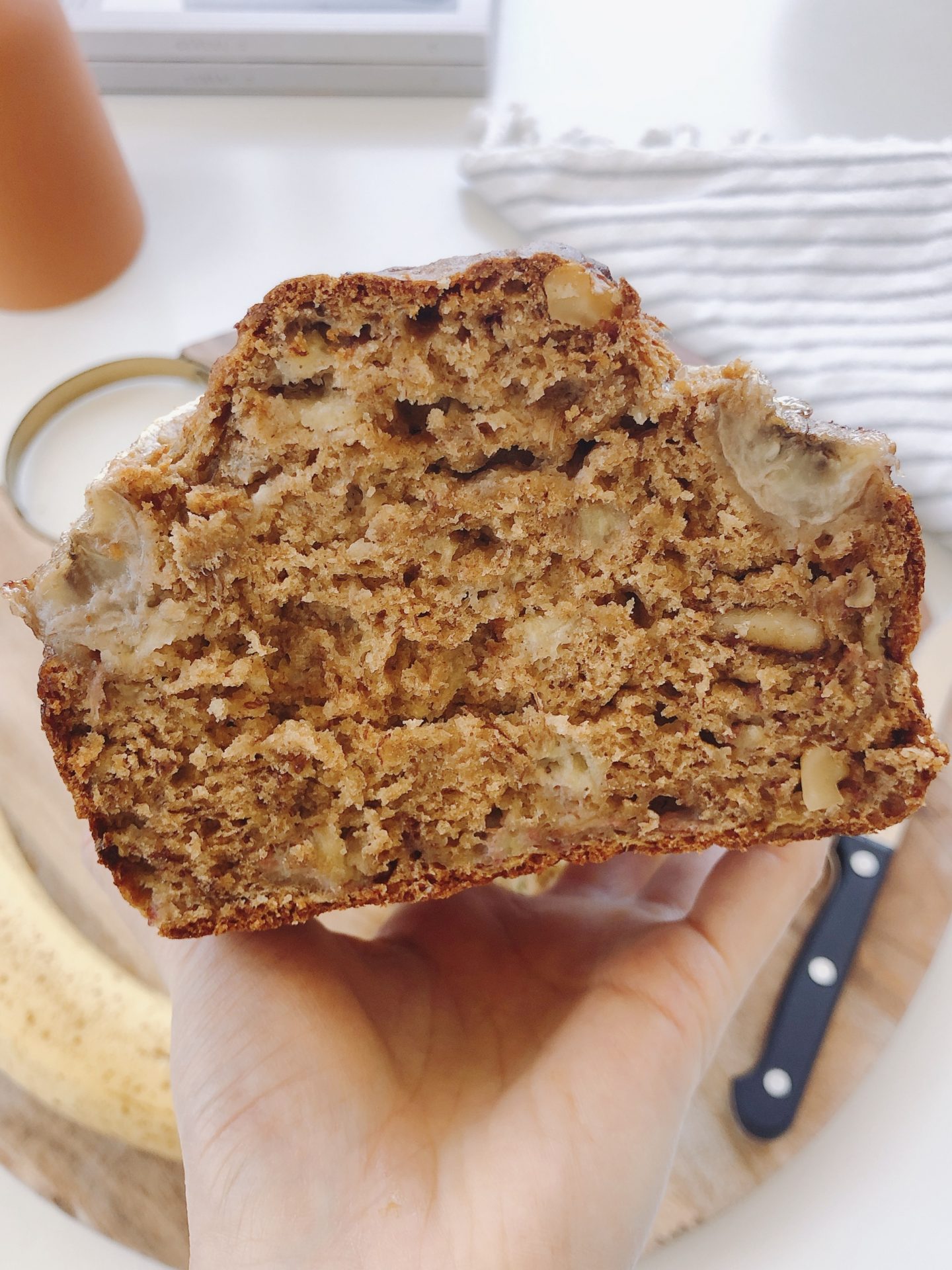 Picture of inside of Walnut Banana Bread