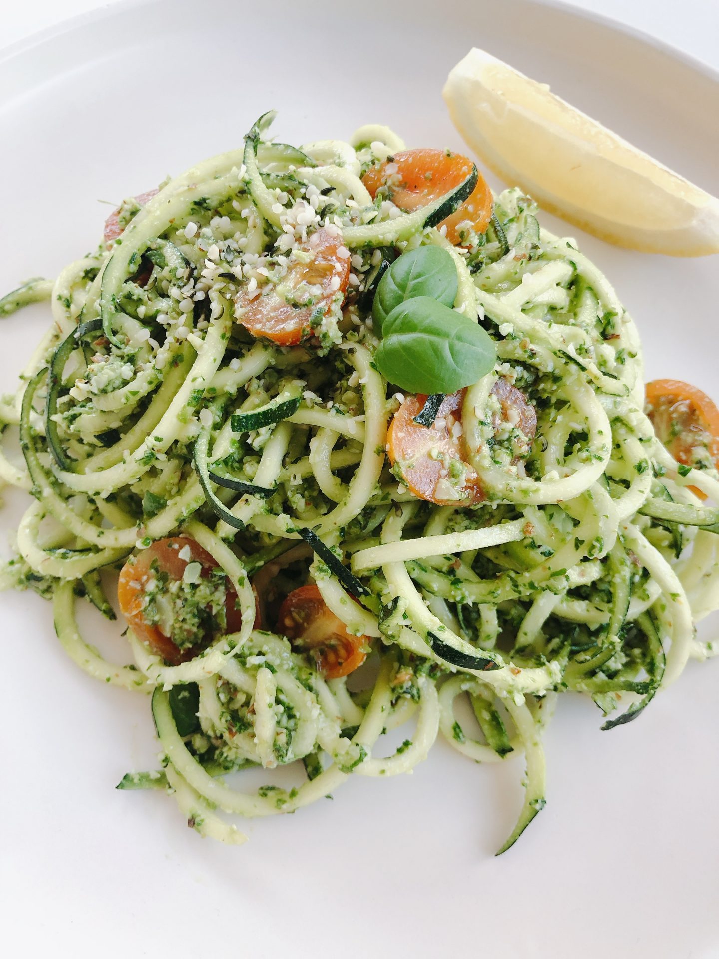 Basil Almond Pesto Zoodles