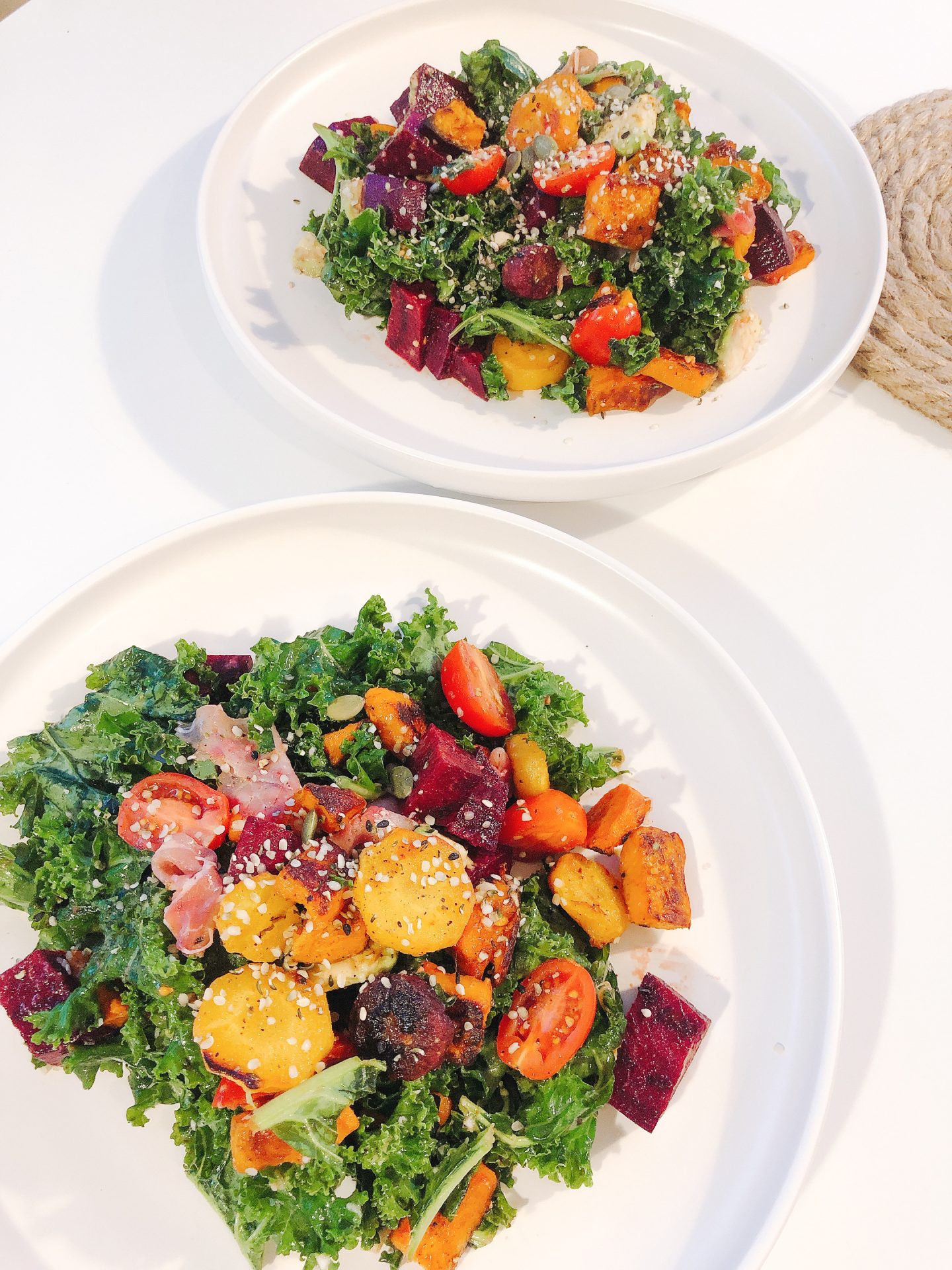 Kale Salad with Roasted Vegetables